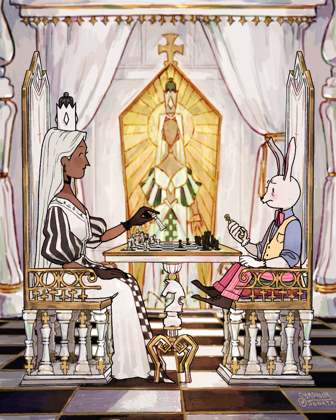 The White Queen and the White Rabbit 8x10 print