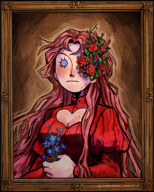 Cordelia Red Rose Portrait 8x10 print