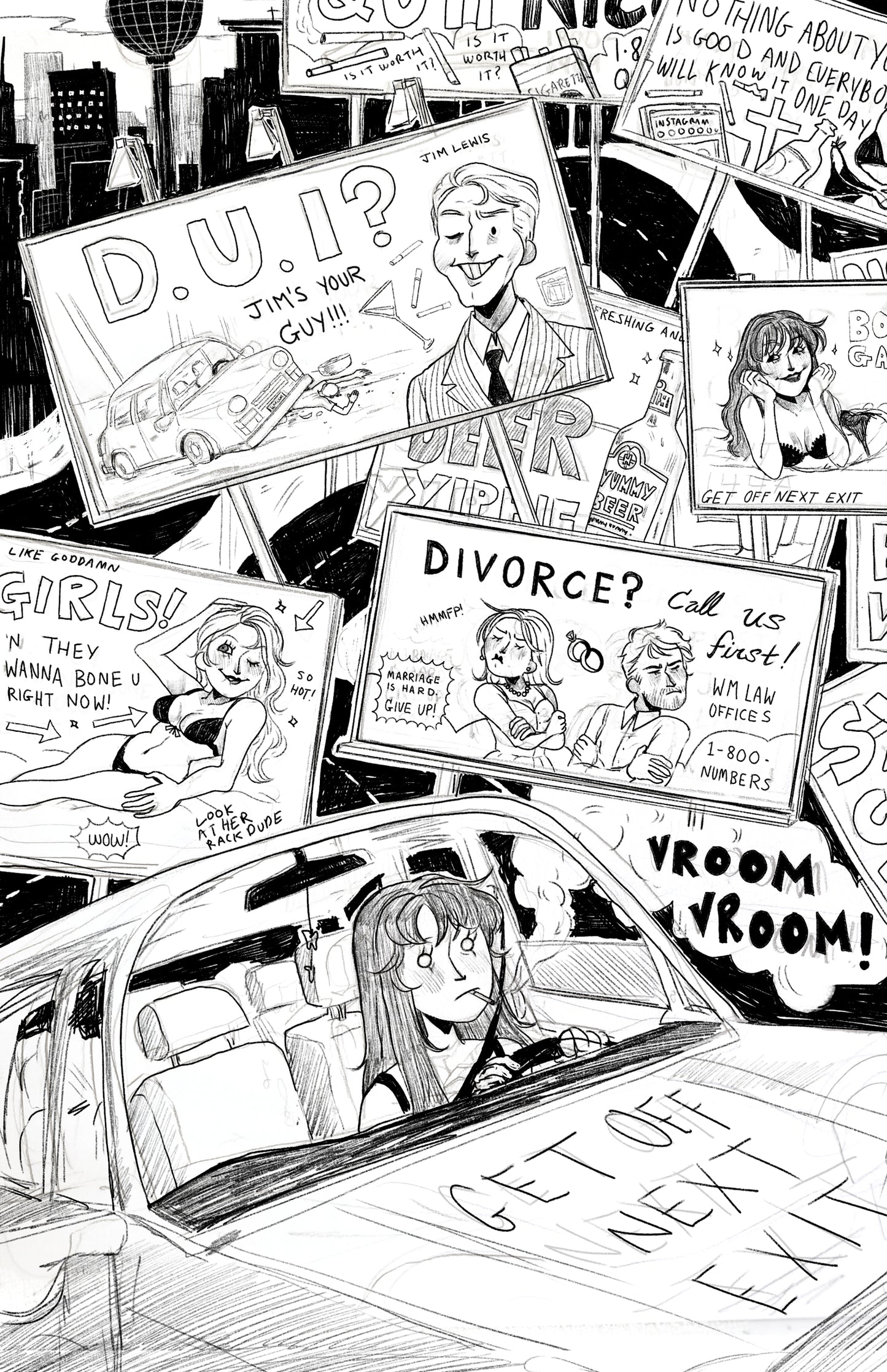 GET OFF NEXT EXIT 5x7 Print